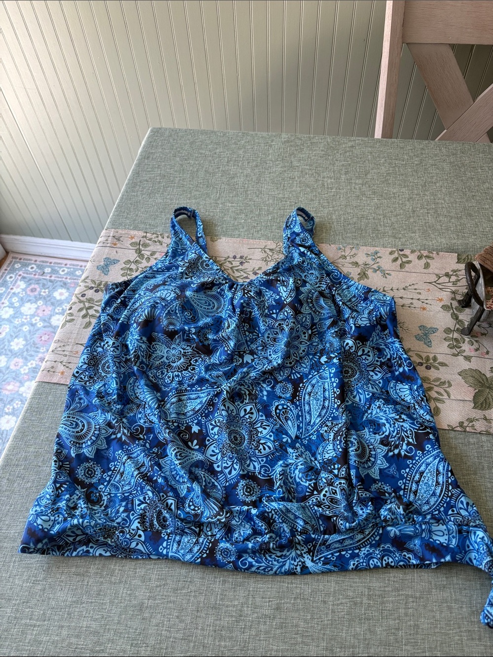 Yonique Womens Blouson Tankini Swim Top